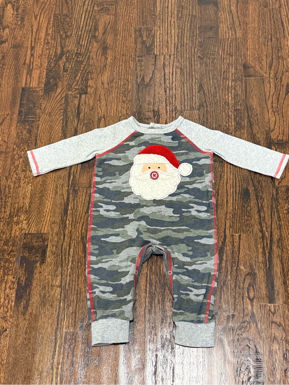 Baby Boys Mud Pie Camo Santa Long Sleeve Romper 6/9 months